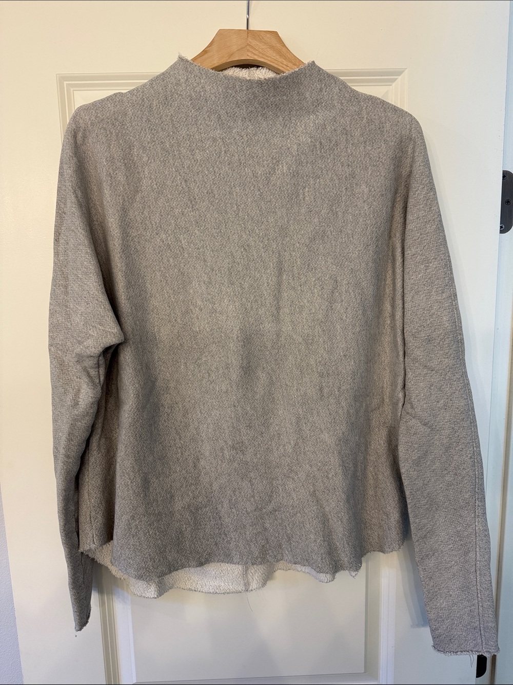 perfectwhitetee Gray Mock Neck Cozy Pullover